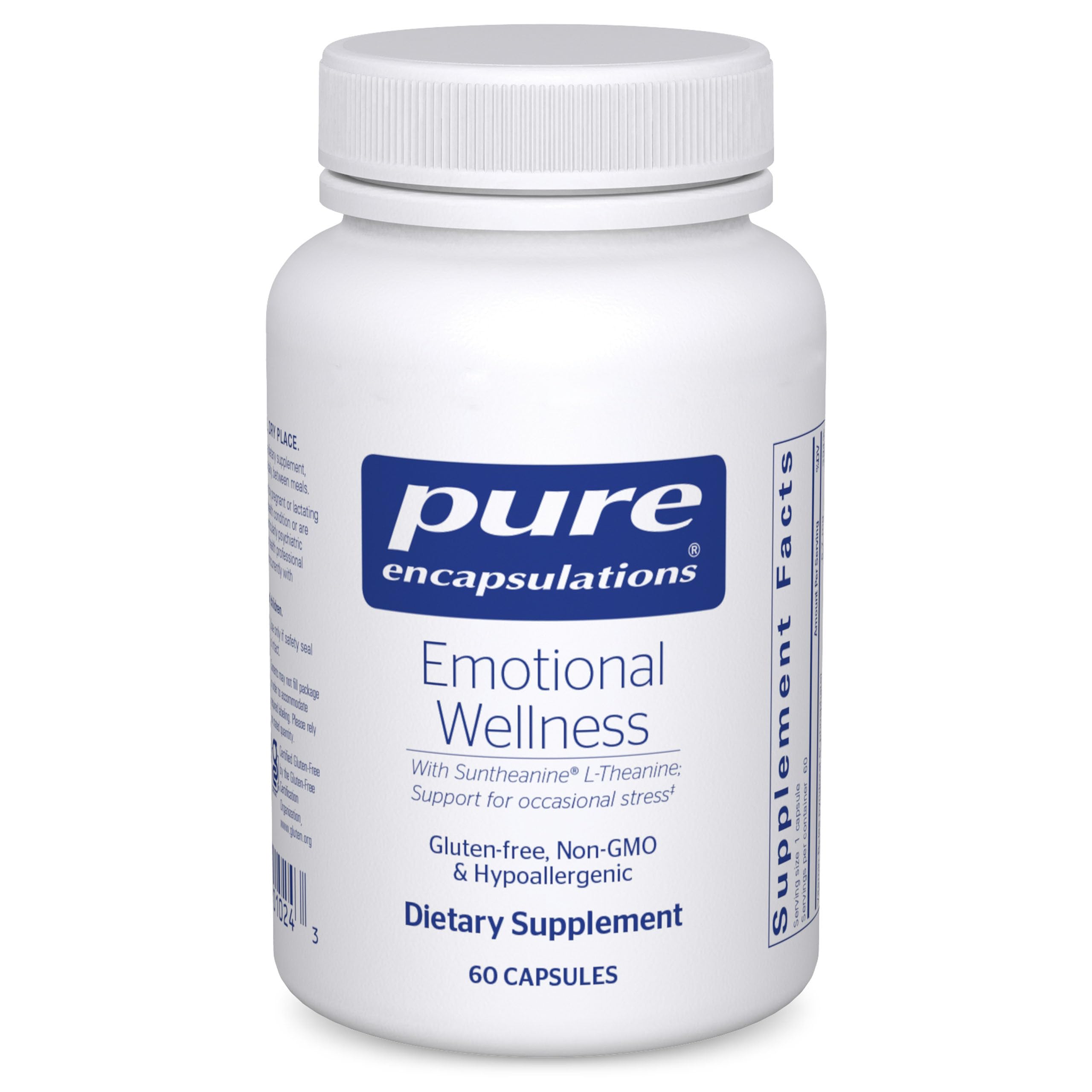 Pure Encapsulations frasco frontal mostrando la presentación y claridad de etiqueta