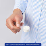 Pure Encapsulations polvo mezclado en vaso listo para consumir antes del ejercicio