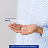 Pure Encapsulations envase abierto con 90 cápsulas señalando suministro mensual