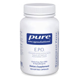Pure Encapsulations envase frontal que muestra 100 cápsulas y beneficio de pureza