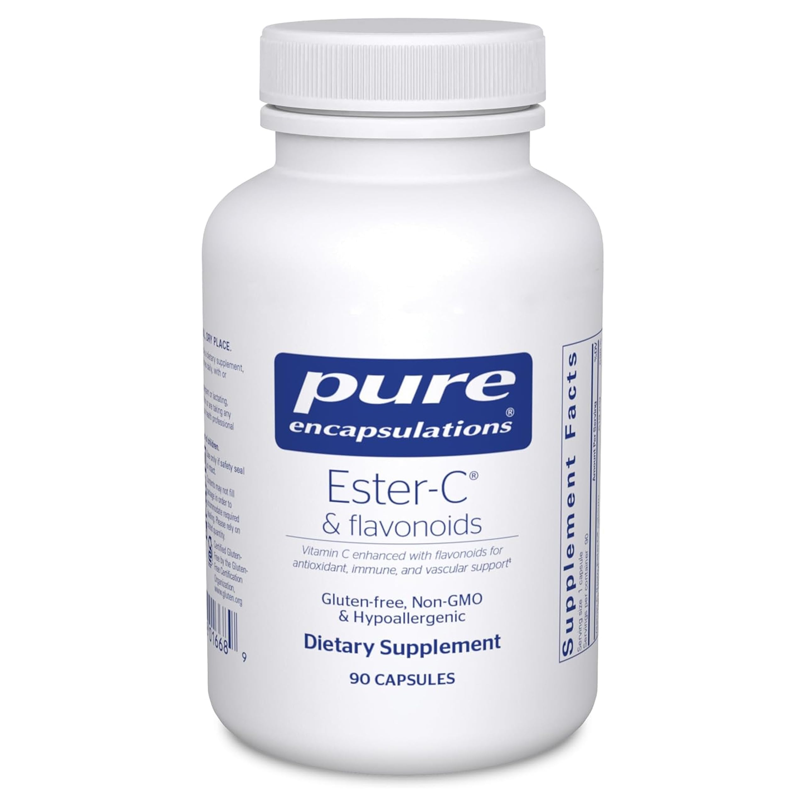 Pure Encapsulations envase frontal mostrando nombre y cantidad, beneficio: confianza y claridad