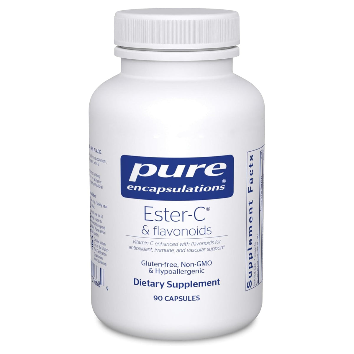 Pure Encapsulations envase frontal mostrando nombre y cantidad, beneficio: confianza y claridad