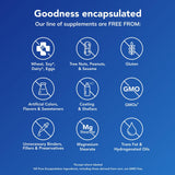 Pure Encapsulations etiqueta con lista de ingredientes y certificaciones, transparencia y confianza