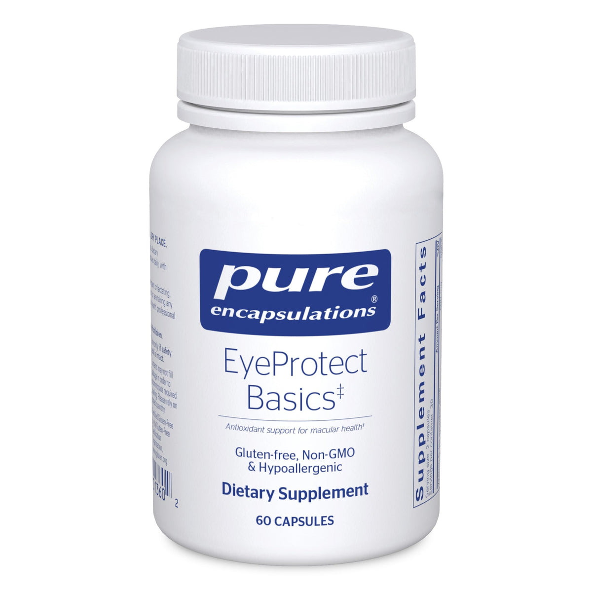 Pure Encapsulations EyeProtect Basics vista frontal, envase claro y confianza