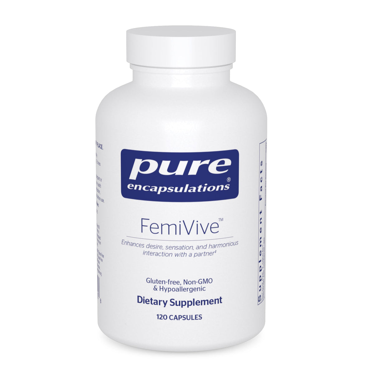 Pure Encapsulations vista frontal del envase, confianza y pureza