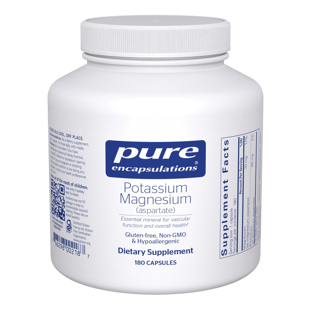 Pure Encapsulations frasco 180 cápsulas mostrando duración y confianza
