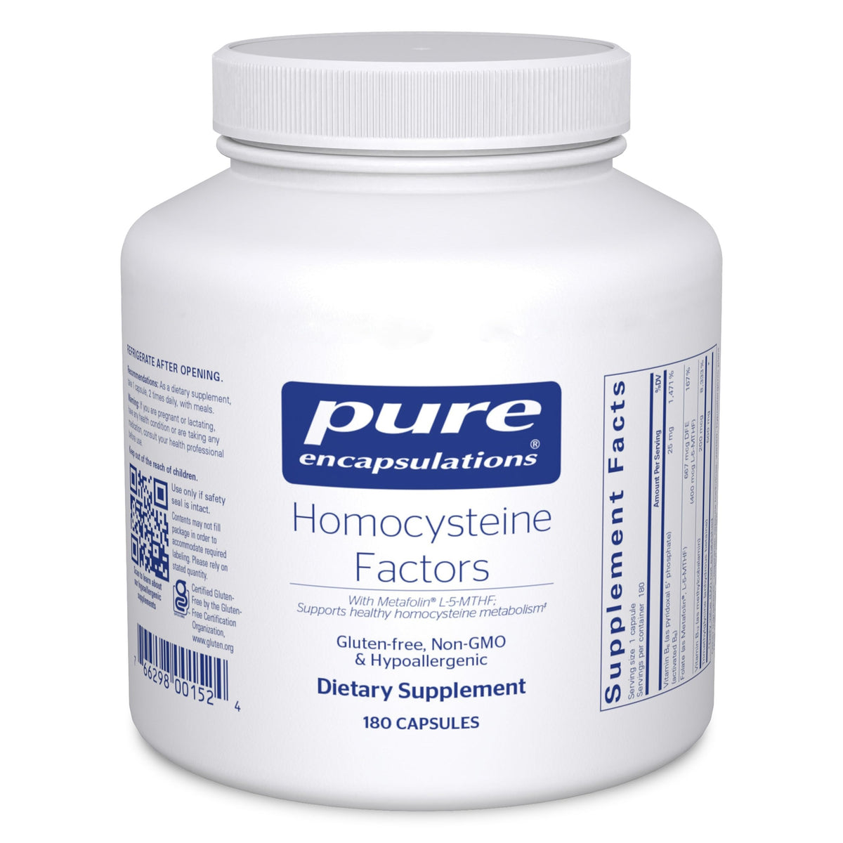 Pure Encapsulations frasco 180 cápsulas ventaja suministro prolongado