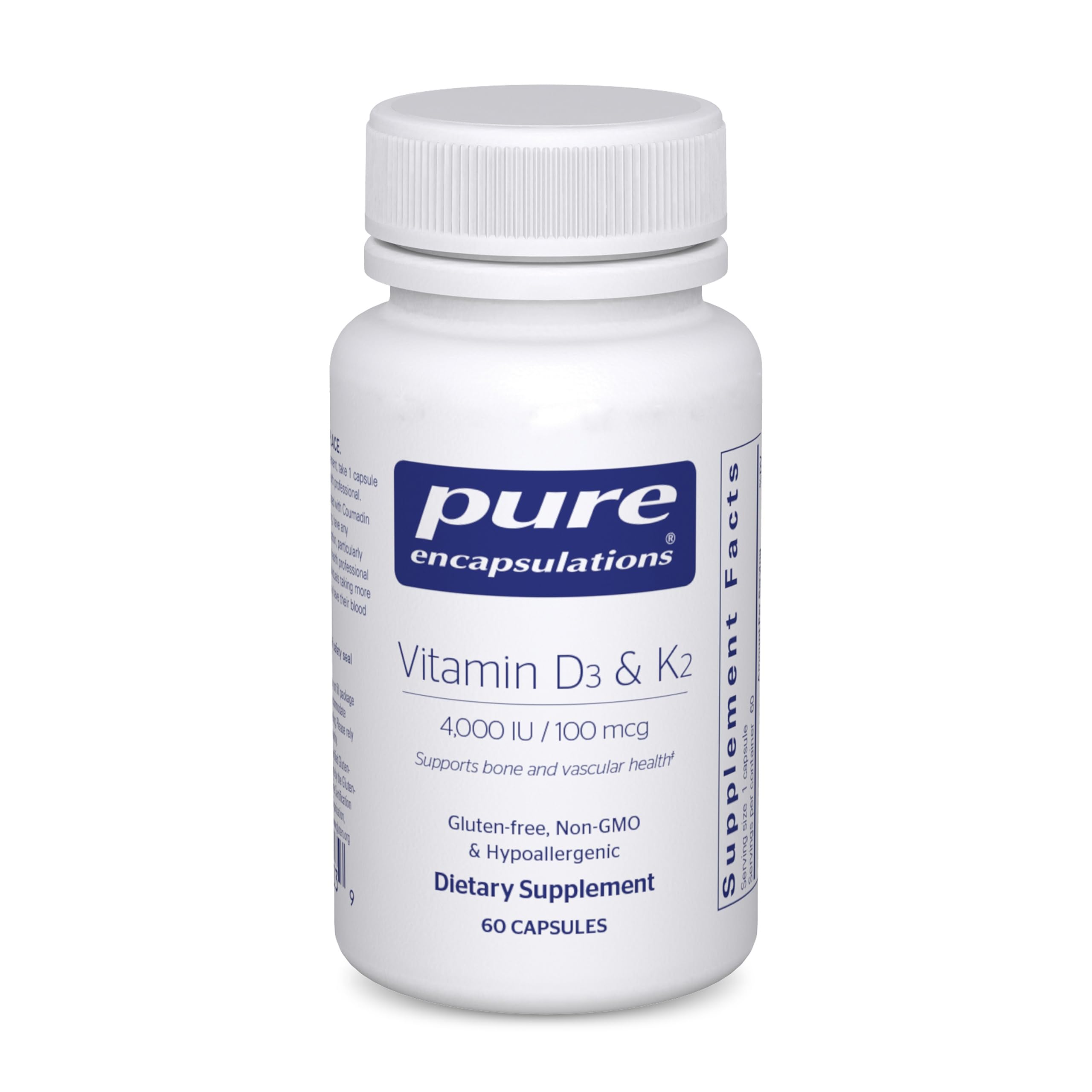 Pure Encapsulations frasco delante mostrando diseño y confianza en calidad