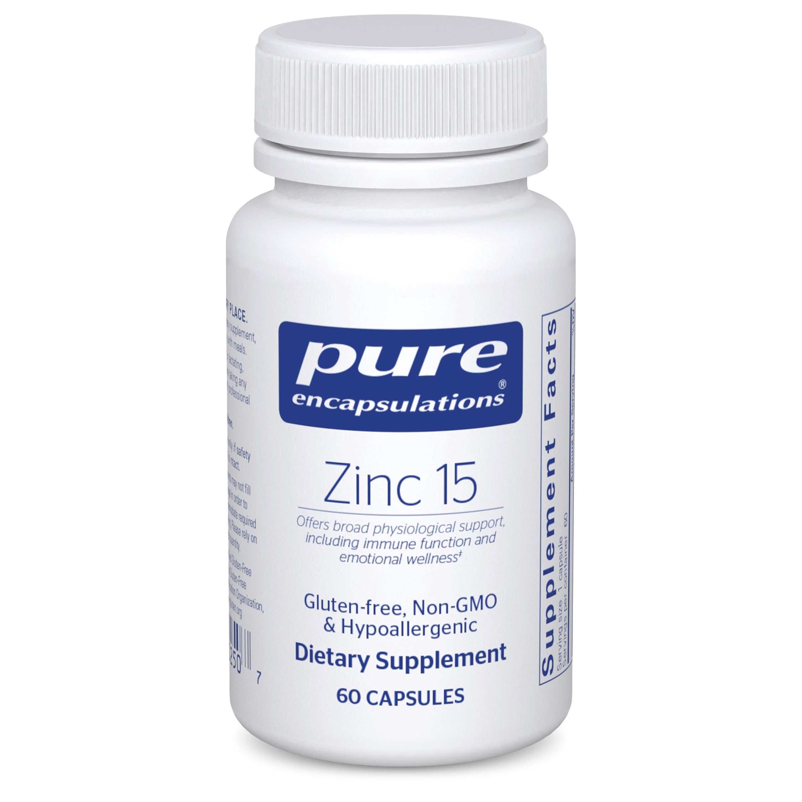 Pure Encapsulations frasco delantero mostrando etiqueta clara y beneficios