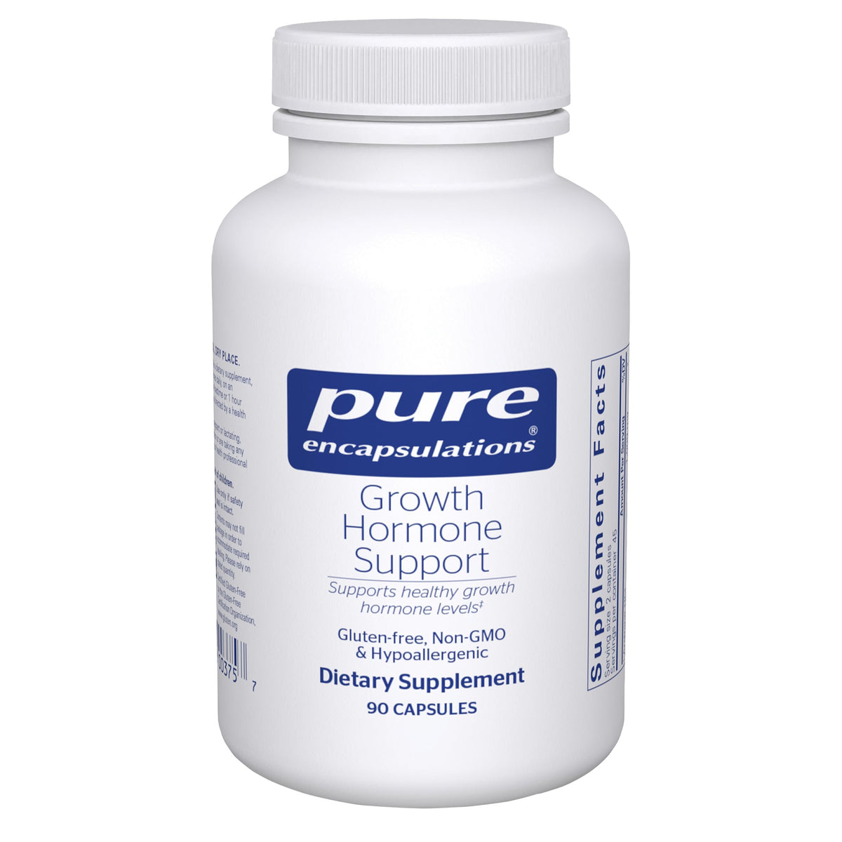 Pure Encapsulations frasco frontal mostrando la fórmula y limpieza de ingredientes