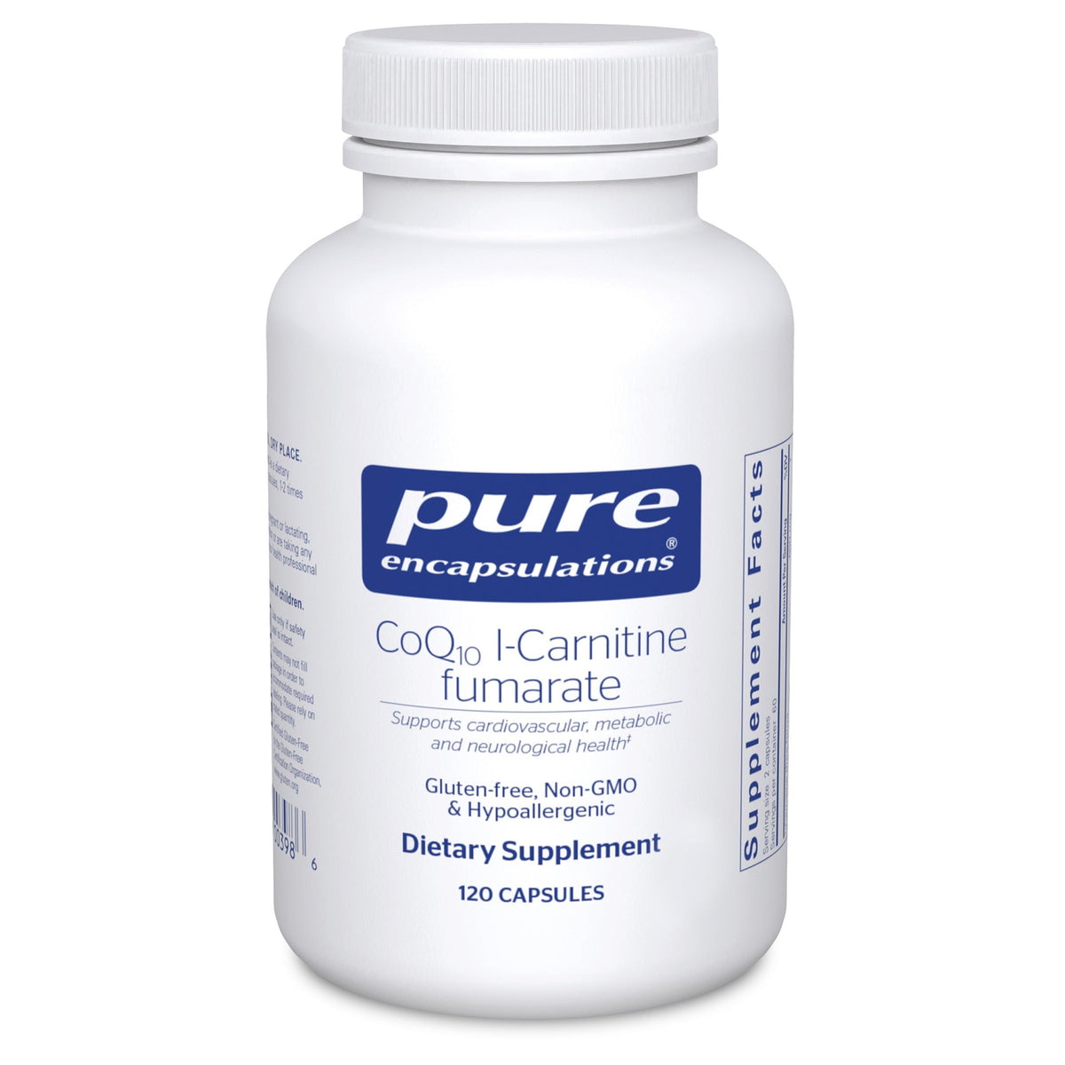 Pure Encapsulations frasco frontal mostrando 120 cápsulas y claridad de formulación