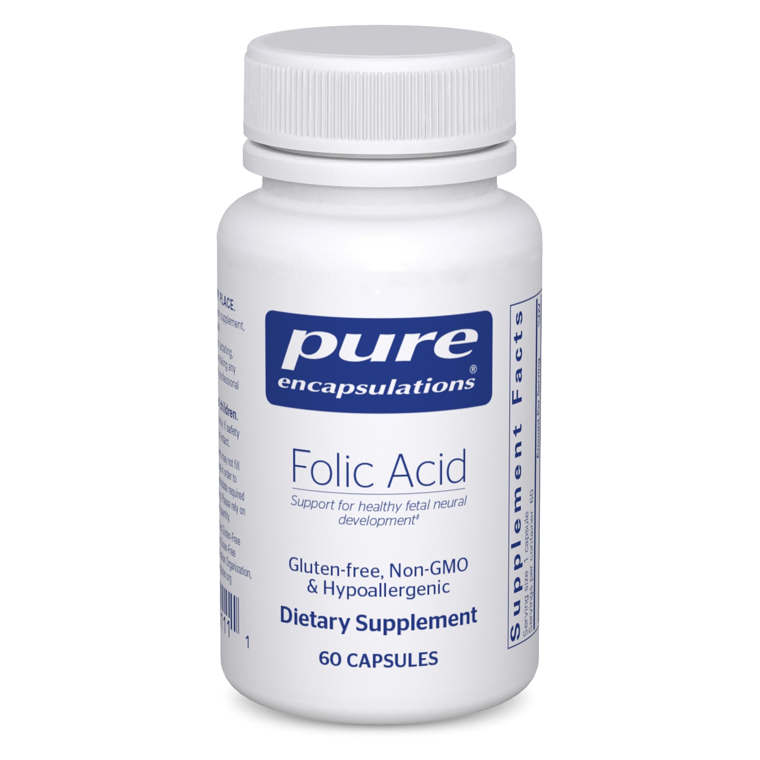 Pure Encapsulations frasco frontal mostrando 60 cápsulas y presentación clara