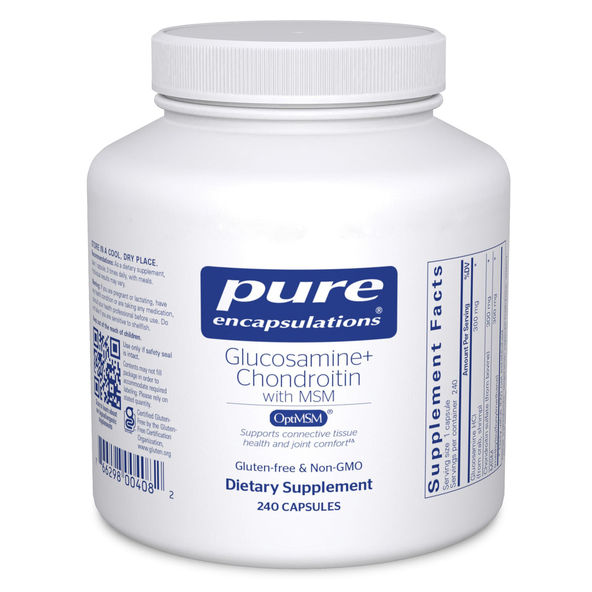 Pure Encapsulations frasco frontal mostrando la presentación clara y el beneficio de confianza