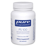 Pure Encapsulations frasco PS 100 frontal mostrando etiquetas claras y beneficios