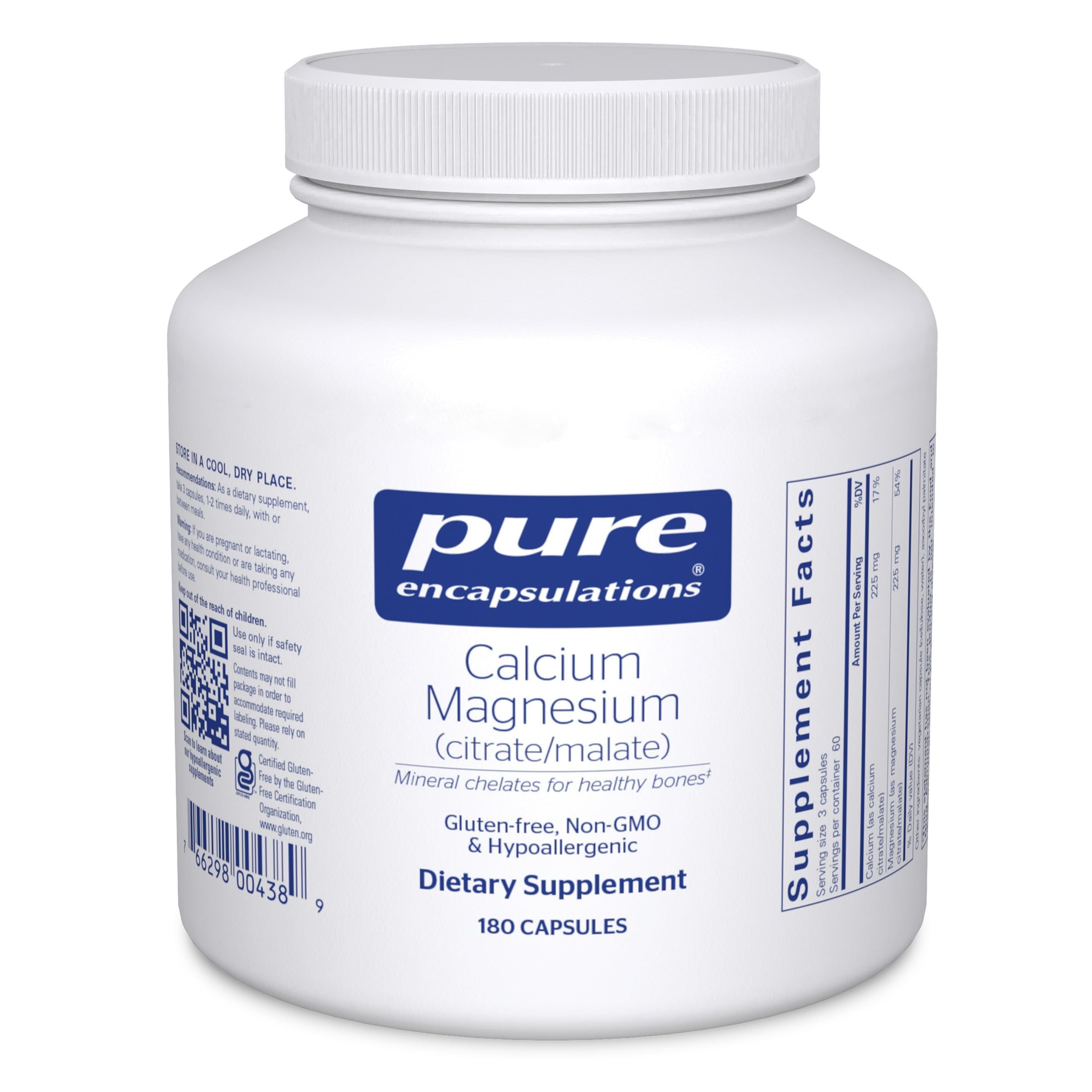Pure Encapsulations frasco frontal mostrando diseño y cantidad de cápsulas beneficioso