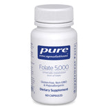 Pure Encapsulations frente del envase de Folate 5,000 mostrando presentación clara y beneficios