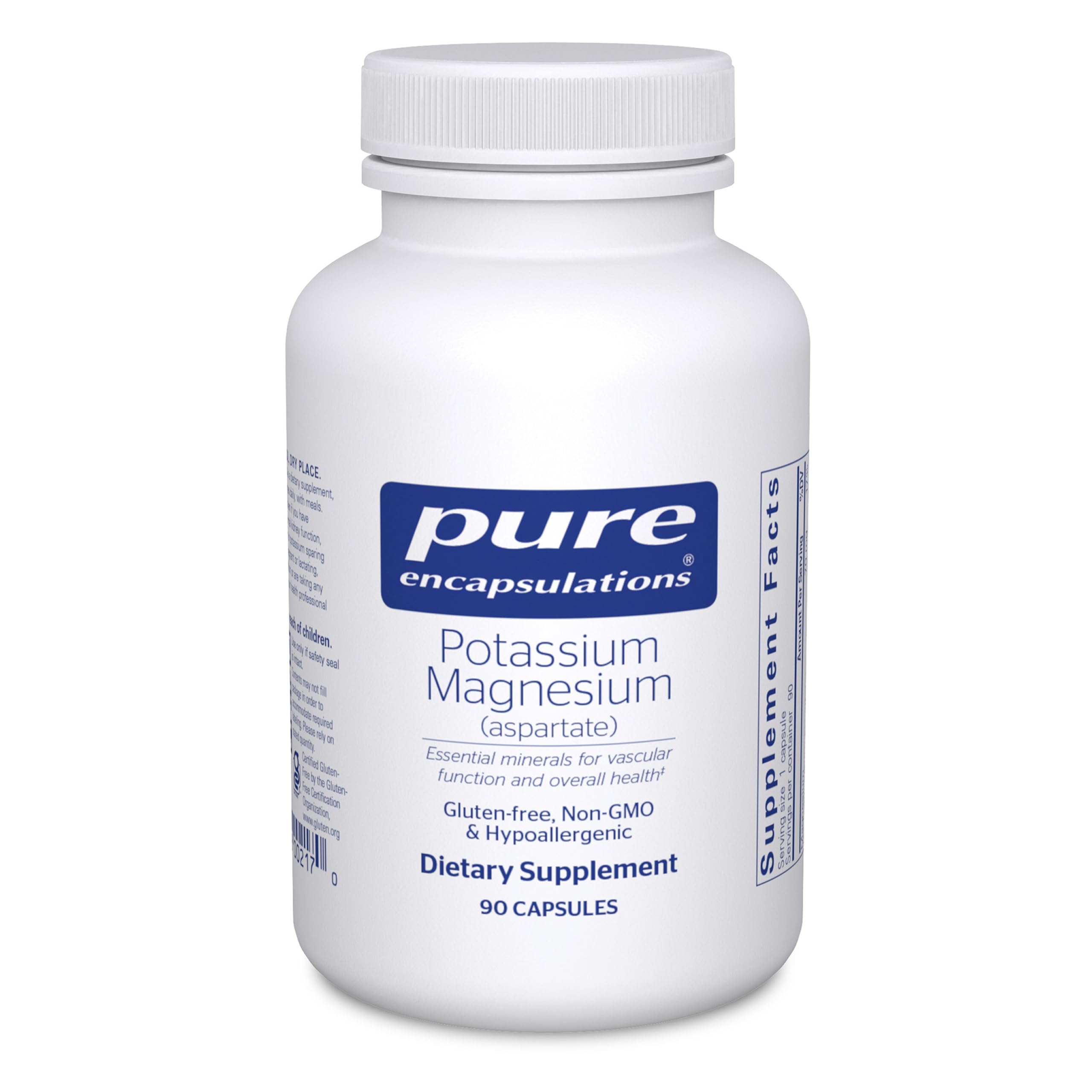 Pure Encapsulations frente del envase mostrando cápsulas y beneficio de pureza