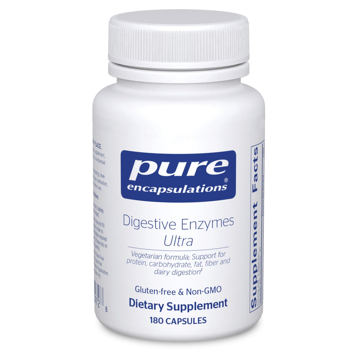Pure Encapsulations envase frontal mostrando etiqueta clara y beneficio digestivo