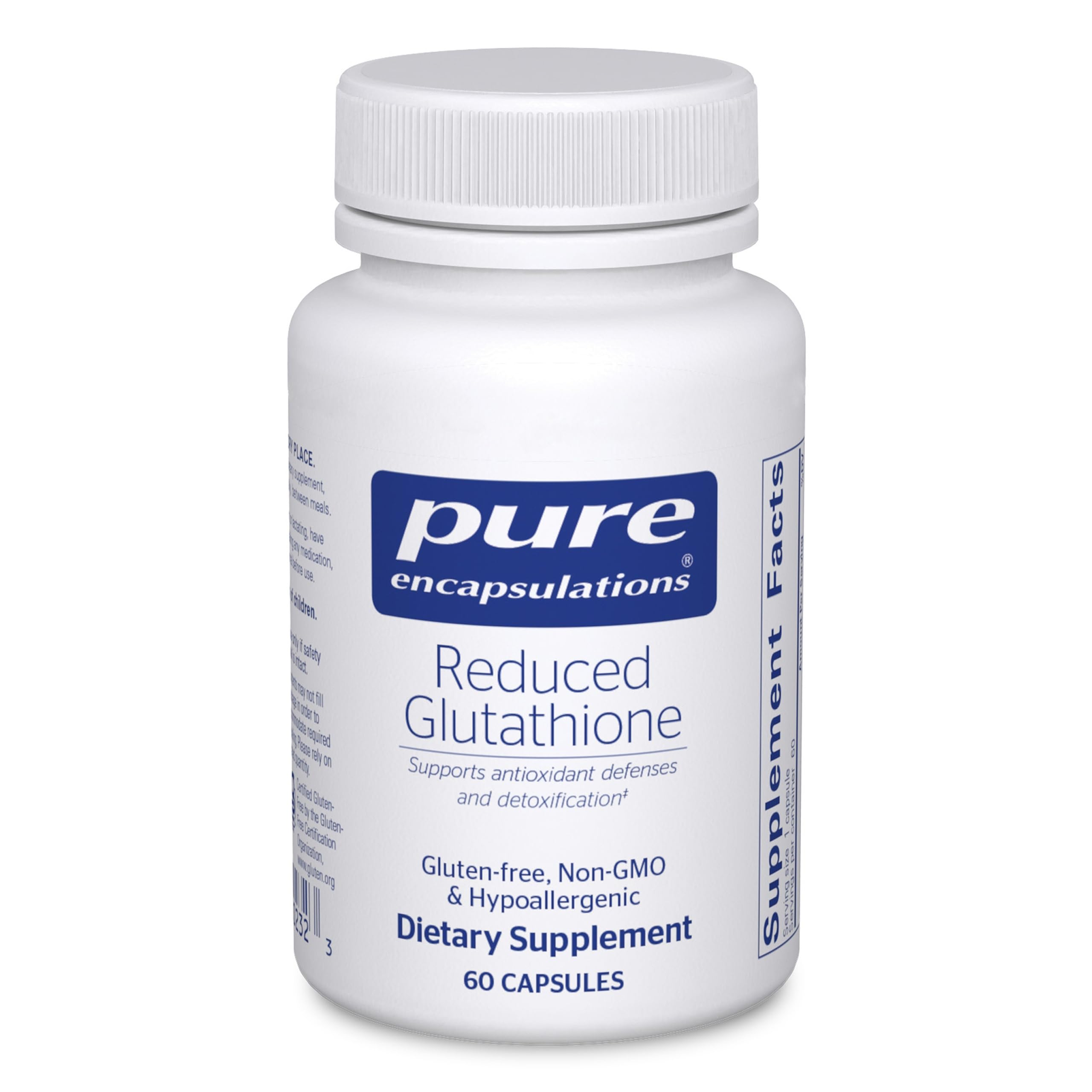 Pure Encapsulations frente del envase mostrando etiqueta clara y beneficio de pureza