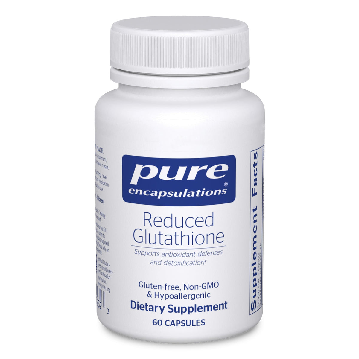 Pure Encapsulations frente del envase mostrando etiqueta clara y beneficio de pureza