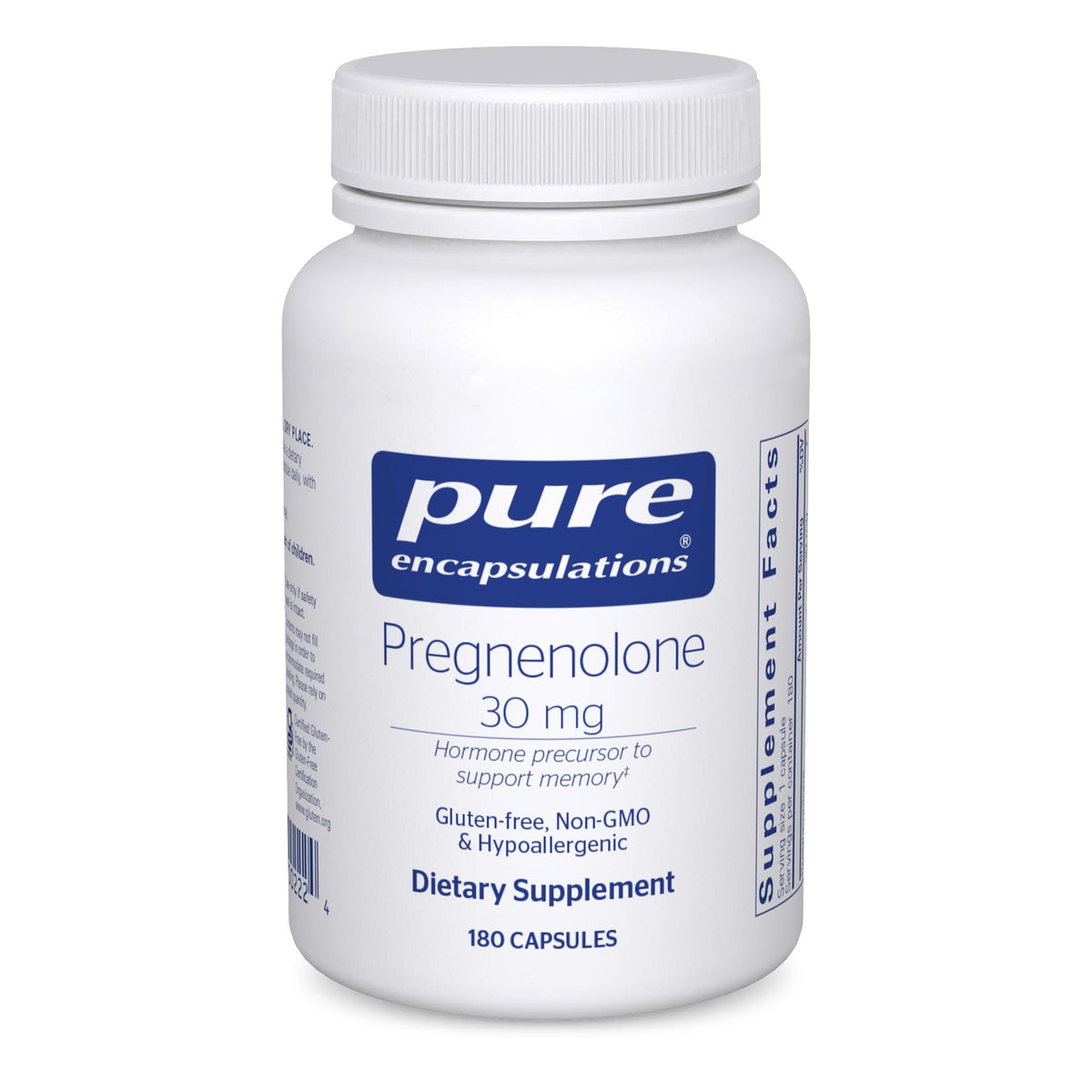 Pure Encapsulations bote frontal mostrando etiqueta clara y confianza