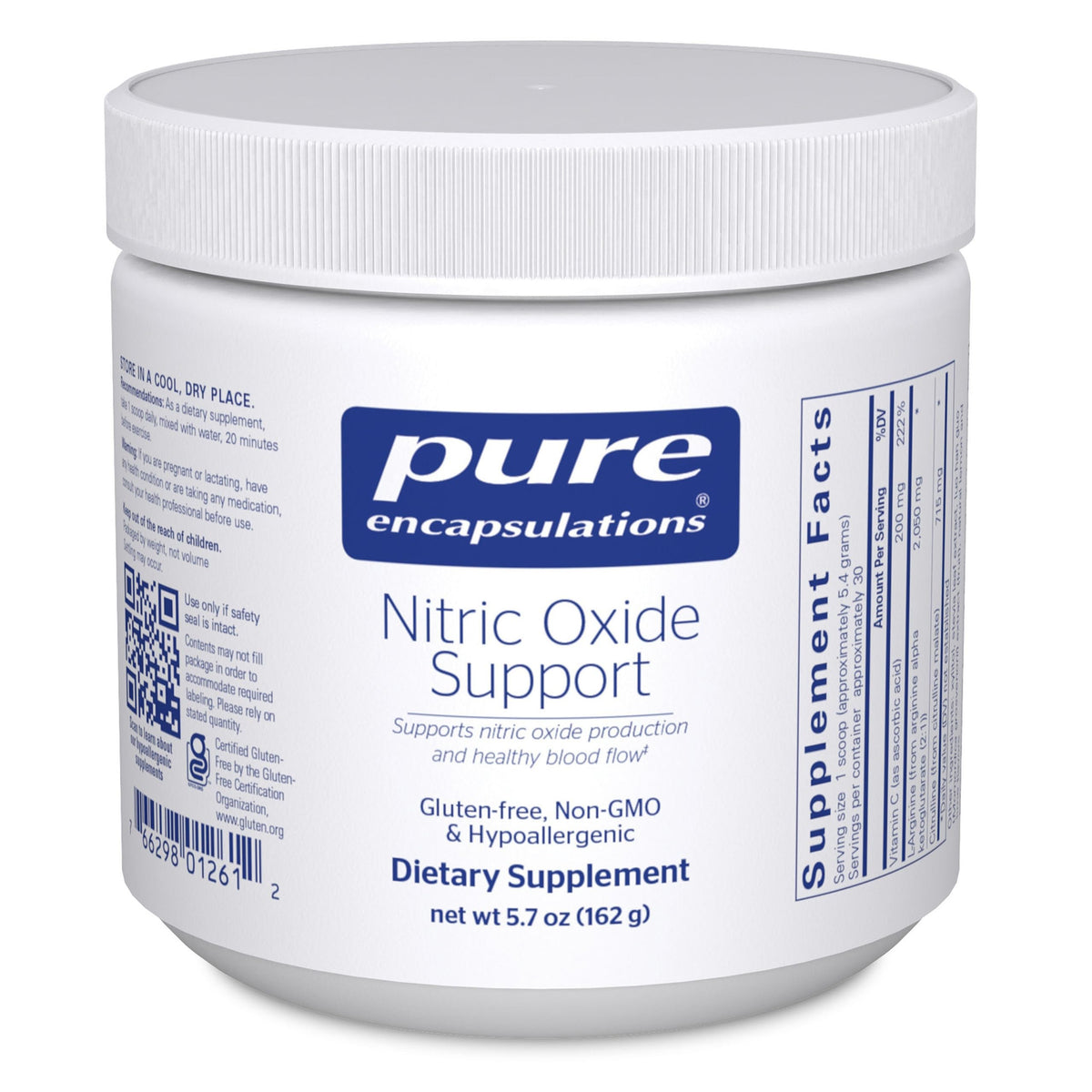 Pure Encapsulations envase frontal que muestra la marca y beneficio circulatorio