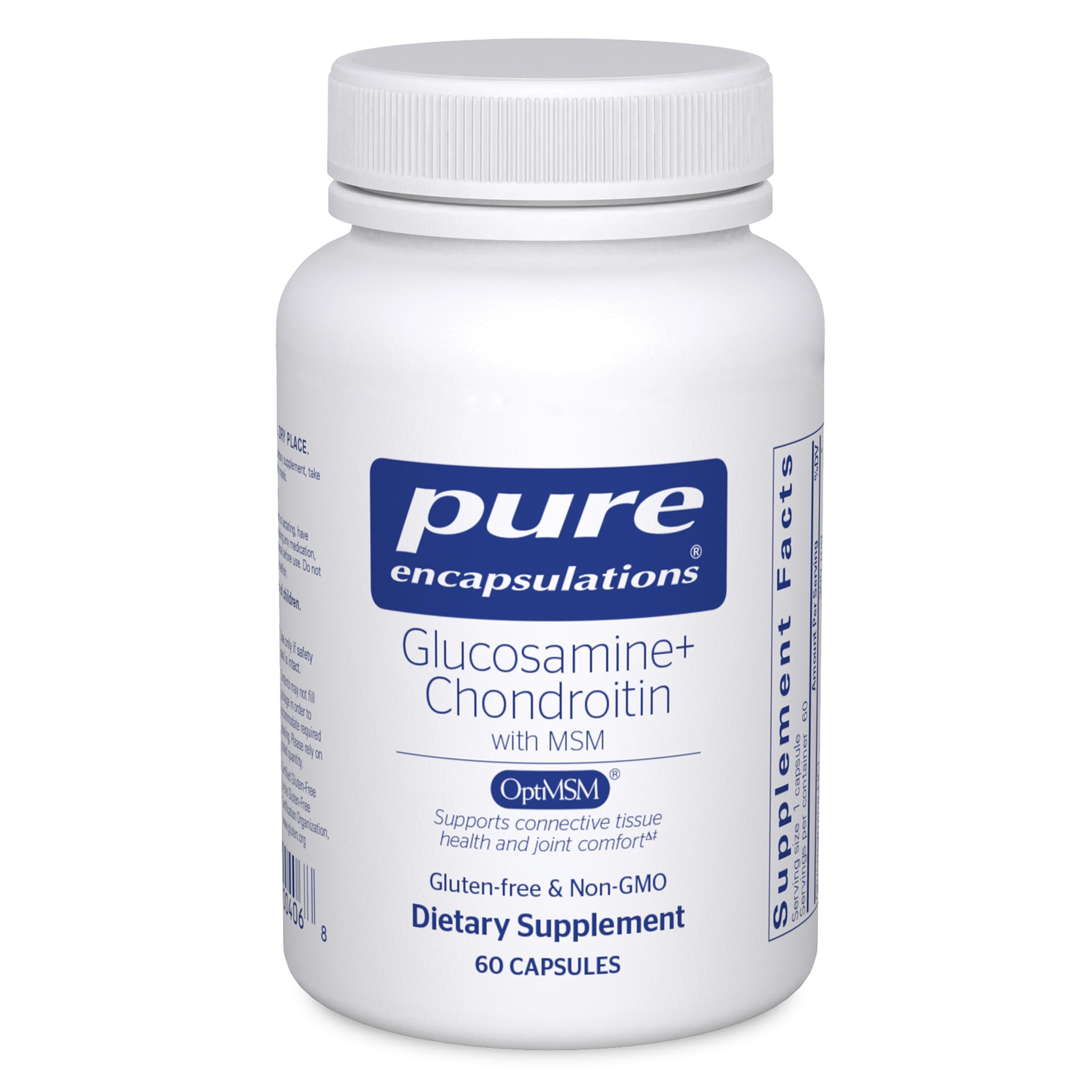 Pure Encapsulations envase frontal claro mostrando 60 cápsulas y marca para confianza