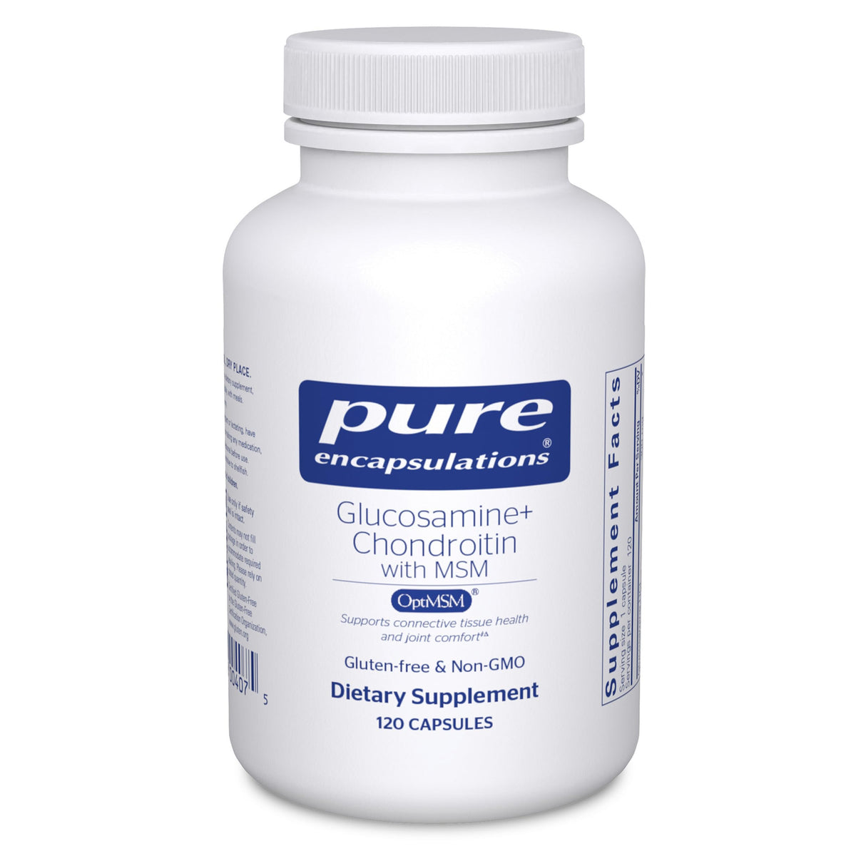 Pure Encapsulations envase frontal mostrando 120 cápsulas y beneficios