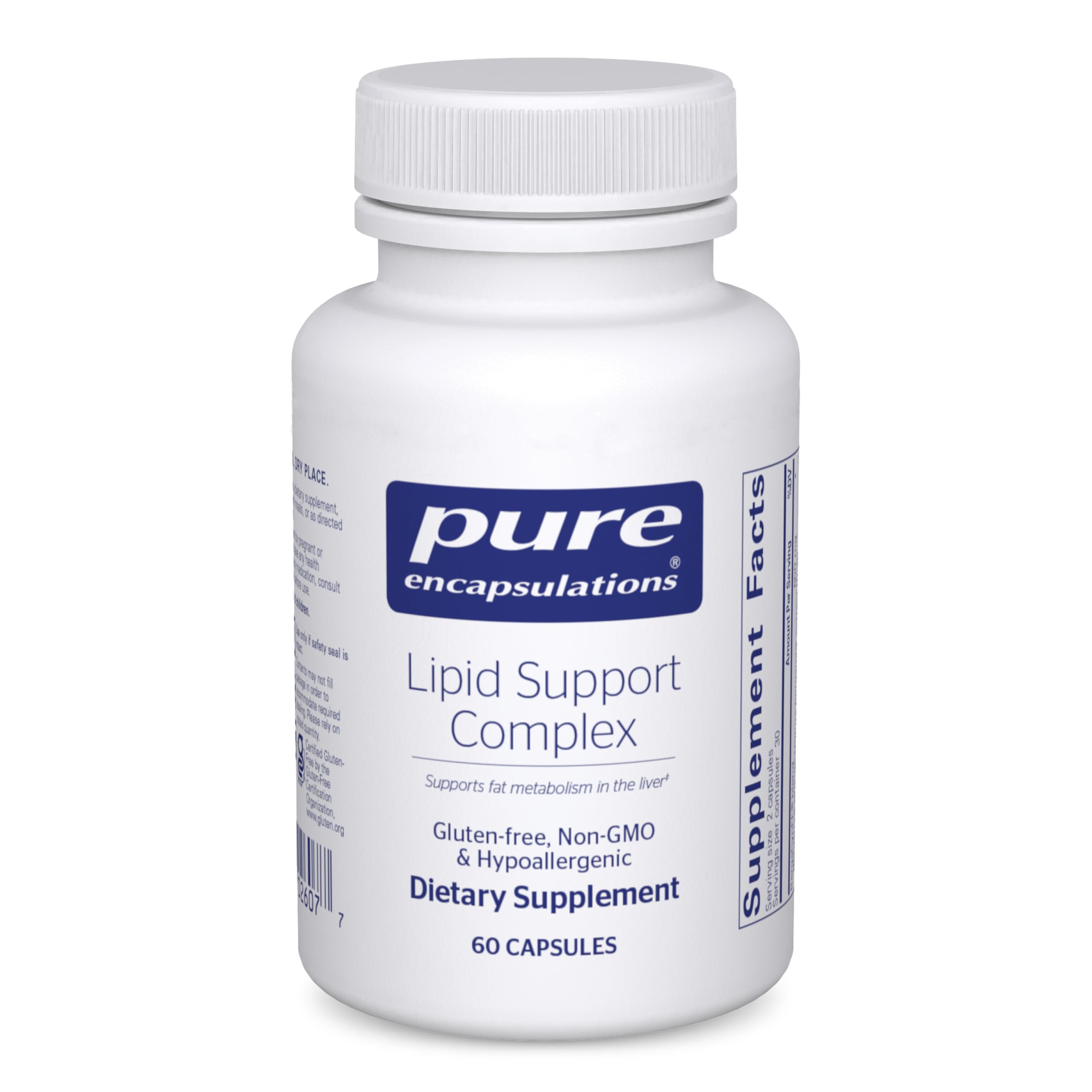 Pure Encapsulations envase frontal mostrando suplemento, beneficio apoyo hepático