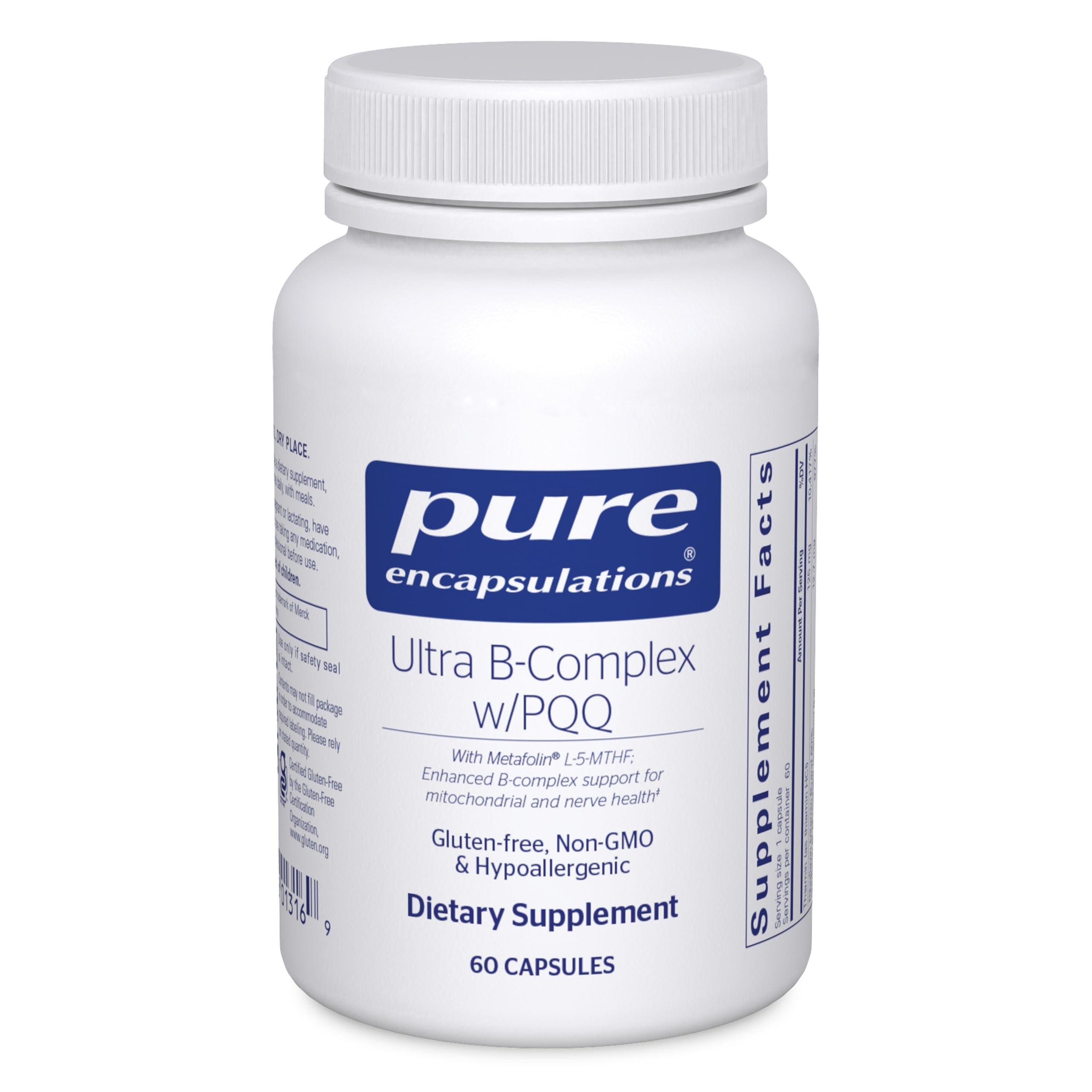 Pure Encapsulations vista frontal del envase que destaca pureza y formulación