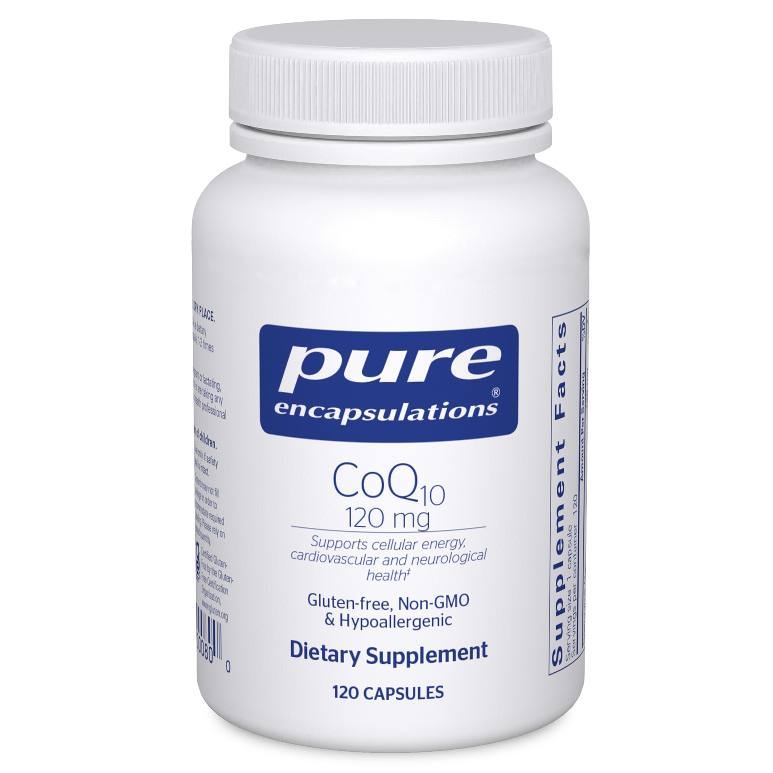 Pure Encapsulations frasco frontal mostrando 120 cápsulas y etiqueta clara