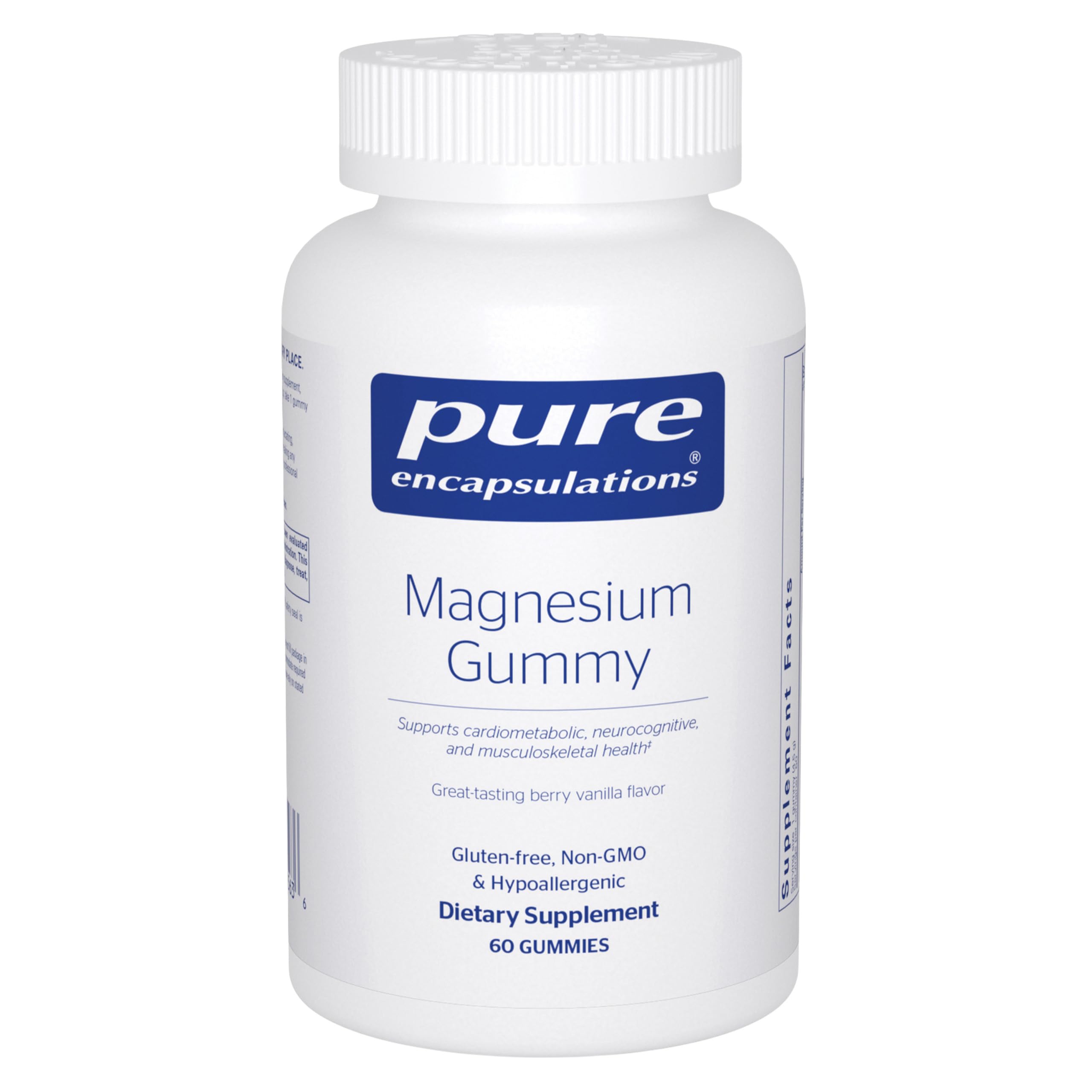 Pure Encapsulations gominolas frente mostrando el envase y beneficio de aporte fácil