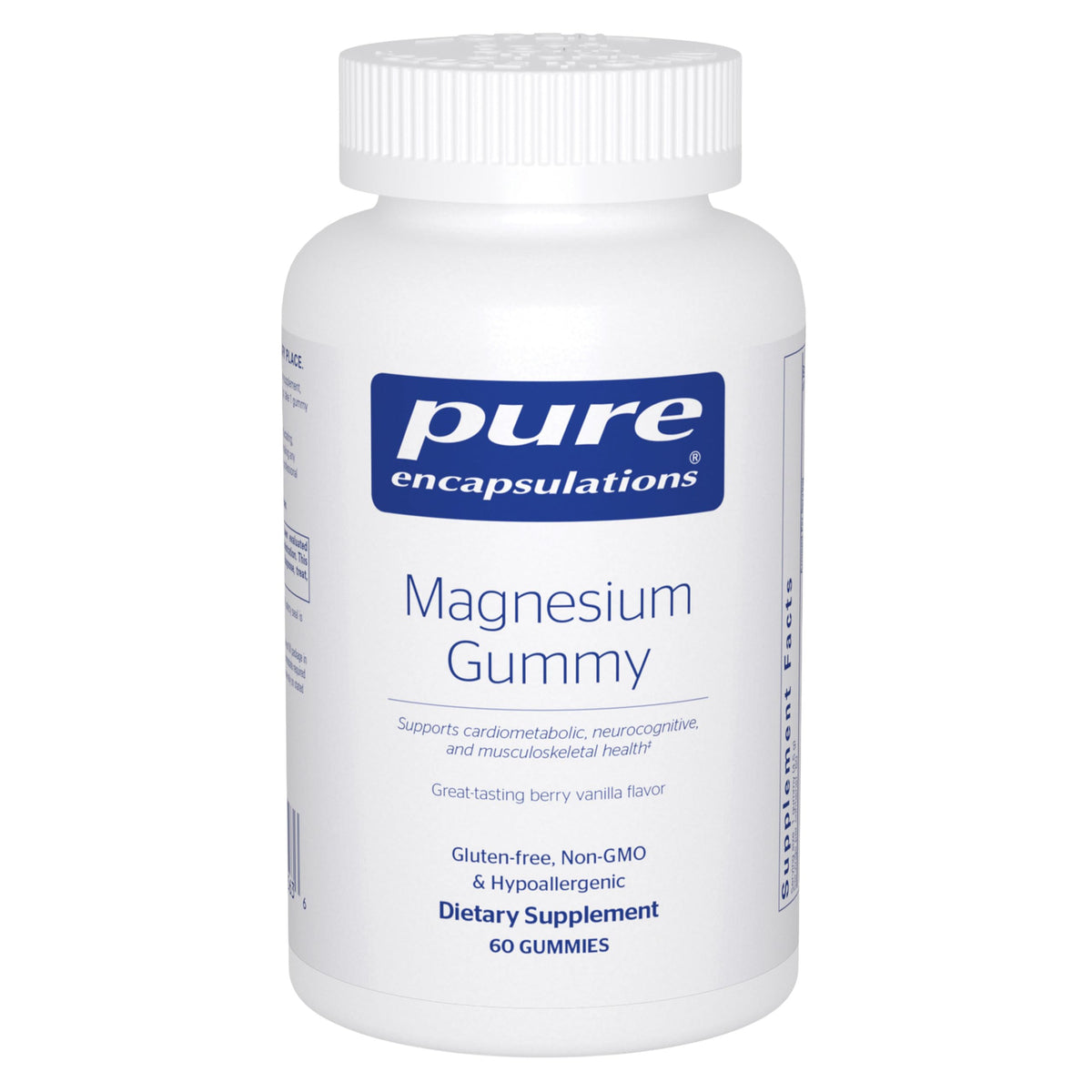 Pure Encapsulations gominolas frente mostrando el envase y beneficio de aporte fácil