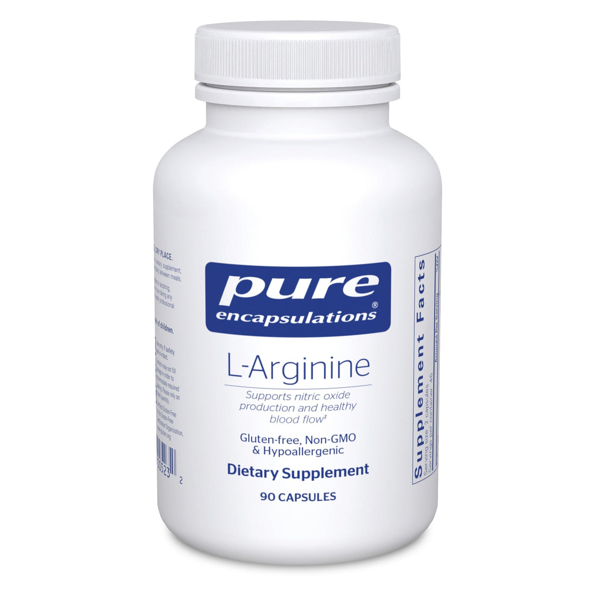 Pure Encapsulations frasco frontal mostrando 90 cápsulas y beneficio de pureza