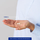Pure Encapsulations envase en mano para comparar escala y dosis práctica