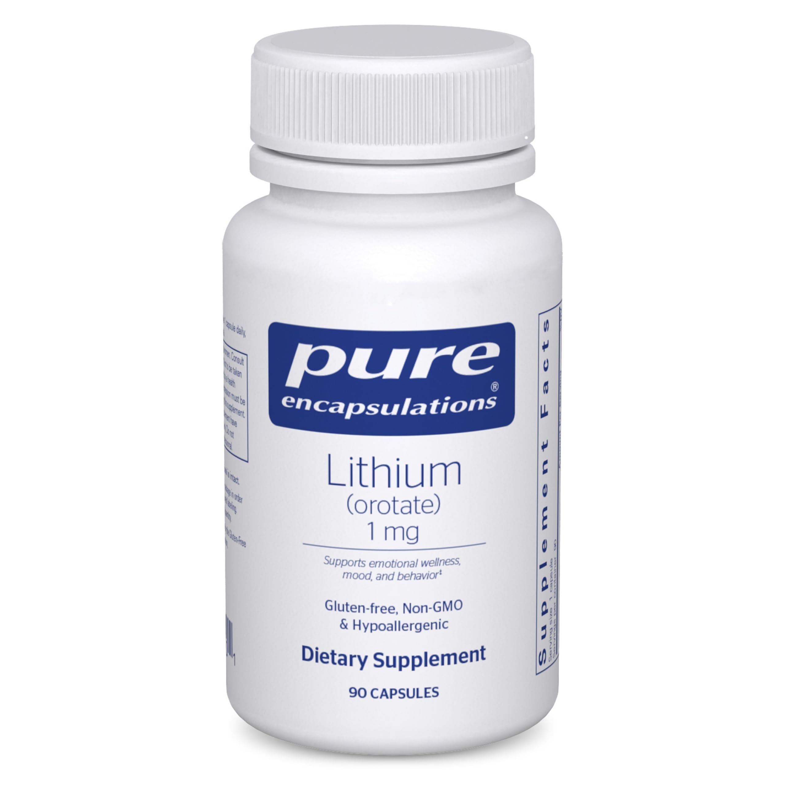 Pure Encapsulations envase frontal mostrando paquete y beneficios de pureza