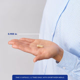 Pure Encapsulations cápsula sostenida en mano, uso cotidiano sencillo