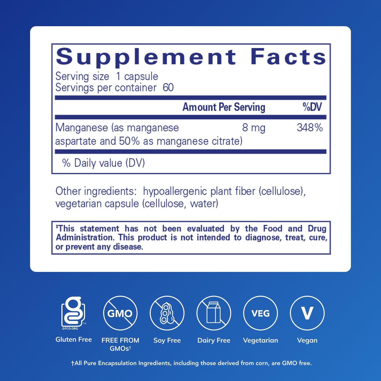 Pure Encapsulations primera plana de cápsula resaltando formulación