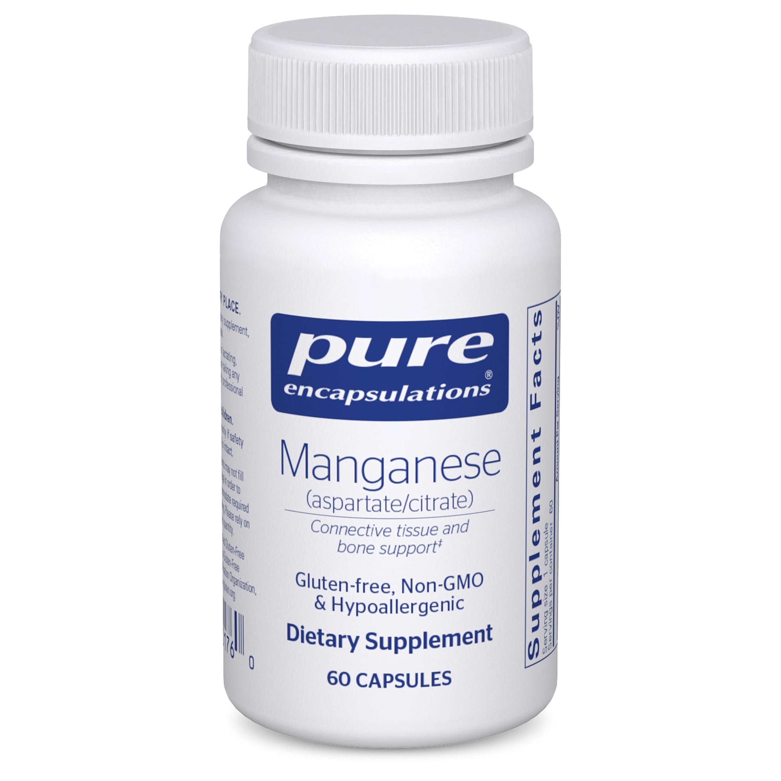 Pure Encapsulations frasco frontal claro y limpio mostrando pureza