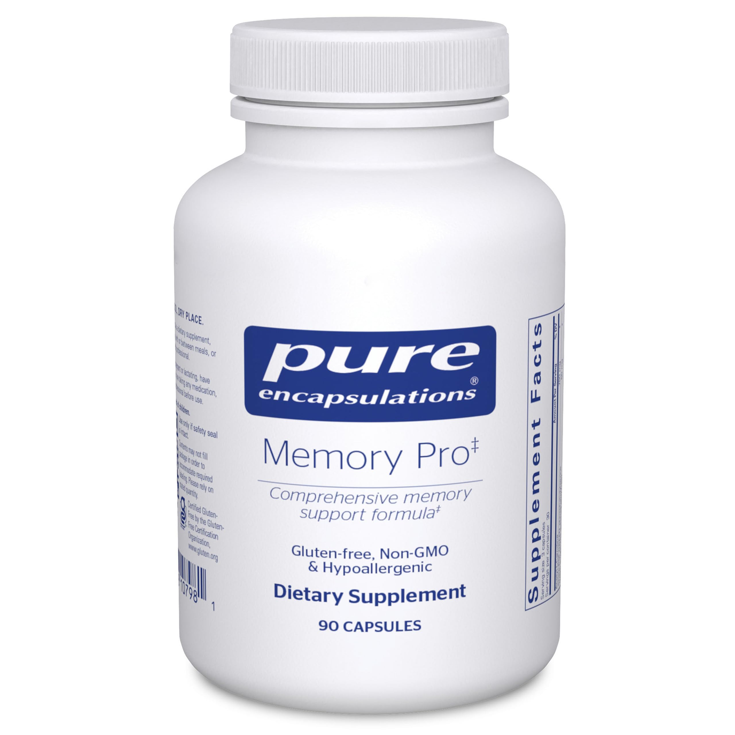 Pure Encapsulations envase frontal con diseño claro y beneficio de pureza