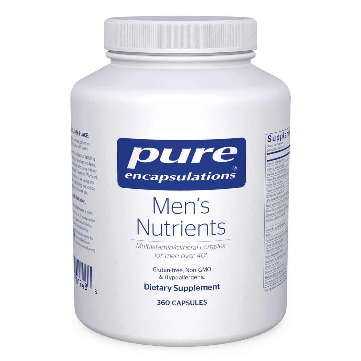 Pure Encapsulations frontal del envase mostrando diseño y beneficios