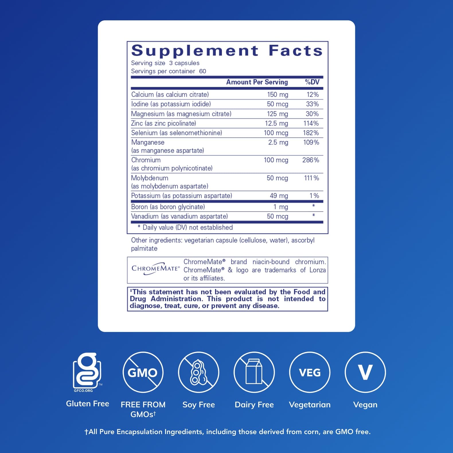 Pure Encapsulations cápsulas en mano que muestran tamaño práctico y fácil ingestión