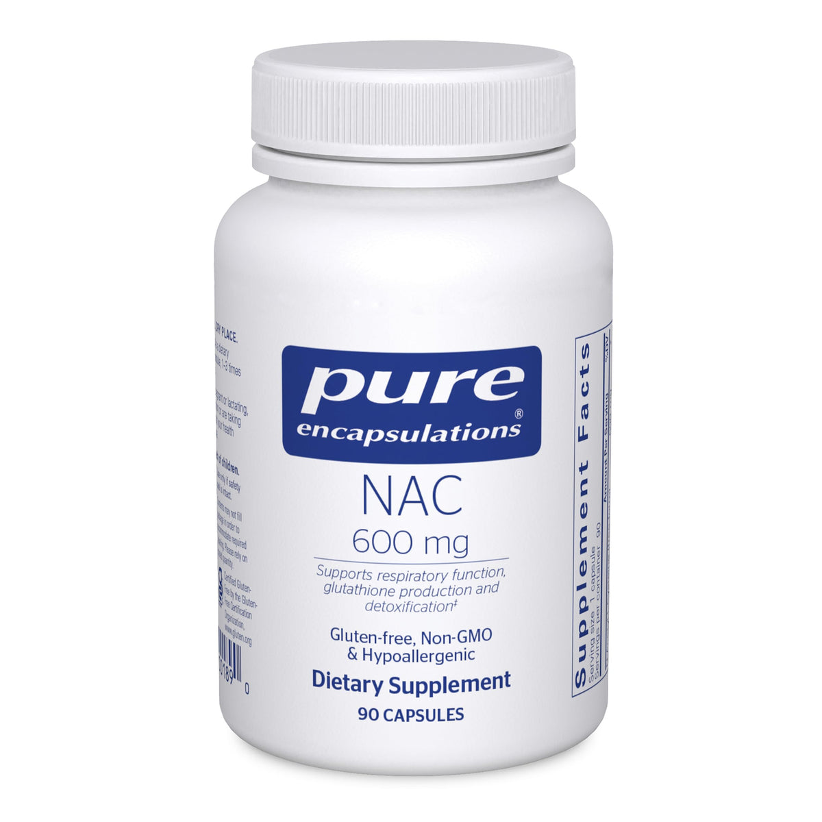 Pure Encapsulations frasco frontal mostrando etiqueta clara y beneficios visibles