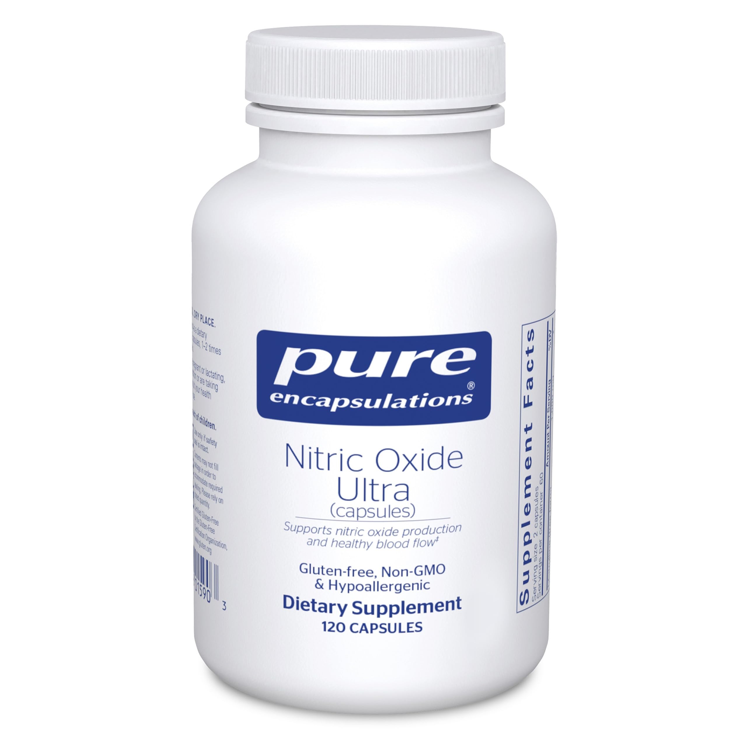 Pure Encapsulations botella frontal mostrando diseño y beneficios clave