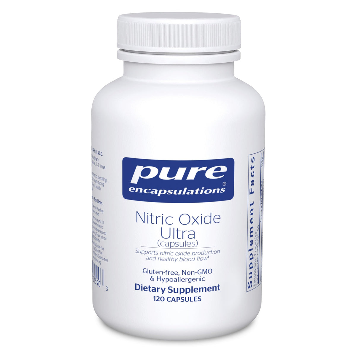 Pure Encapsulations botella frontal mostrando diseño y beneficios clave