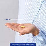 Pure Encapsulations frasco en mano para comparar escala y conveniencia