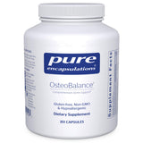 Pure Encapsulations osteobalance envase frontal mostrando presentación y ventaja hipoalergénica