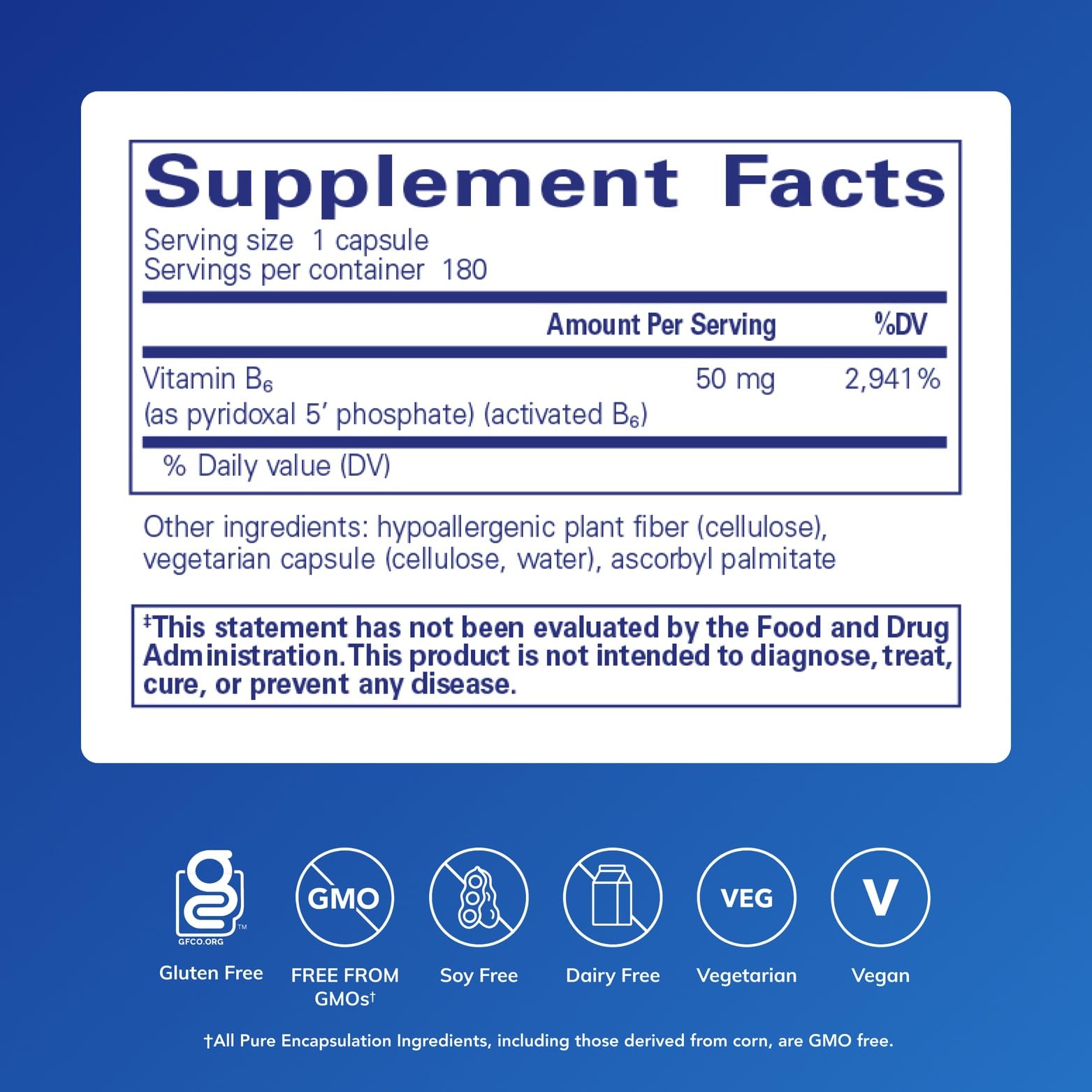 Pure Encapsulations cápsulas apiladas, detalle de superficie y fácil ingestión