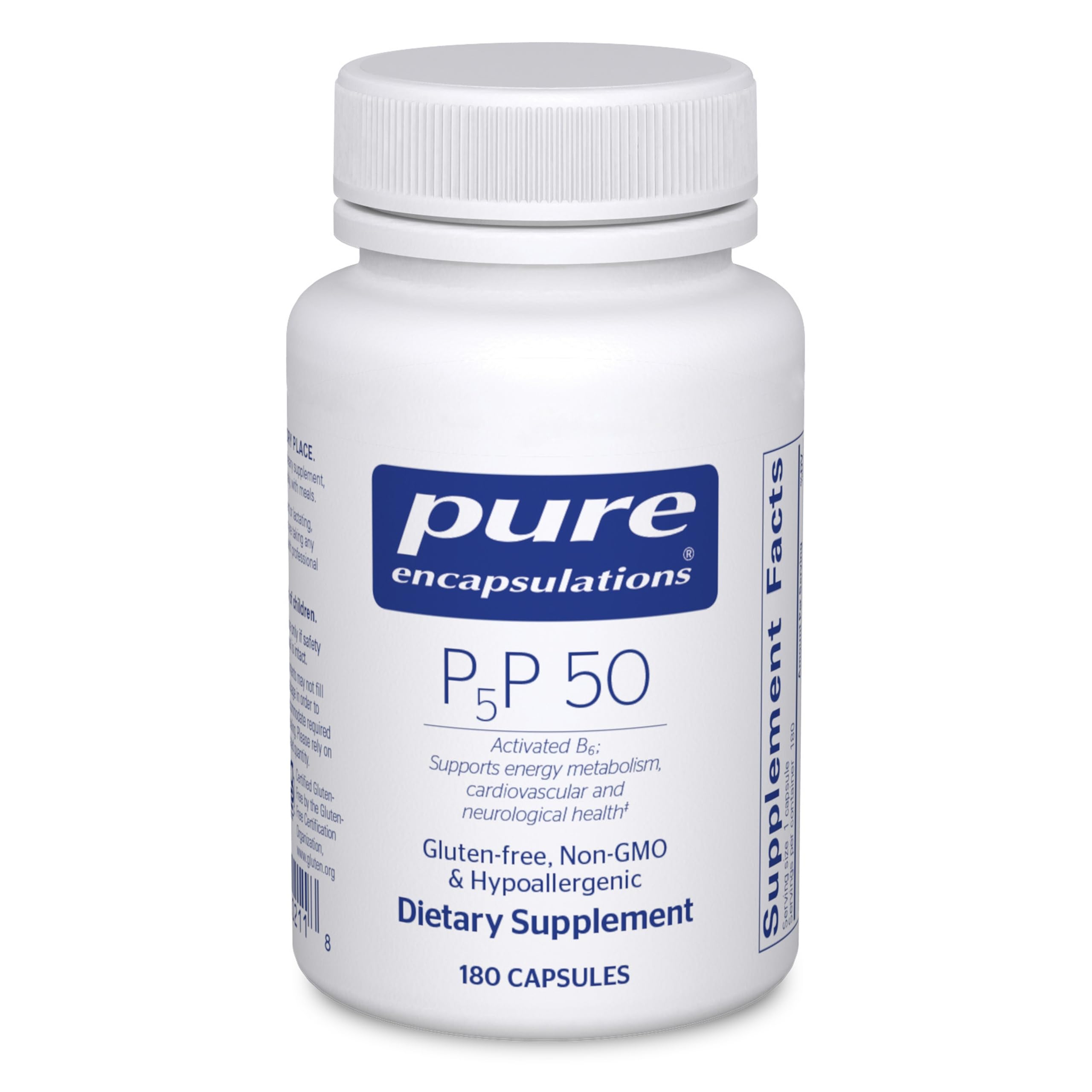 Pure Encapsulations frasco frontal mostrando etiqueta clara y beneficios