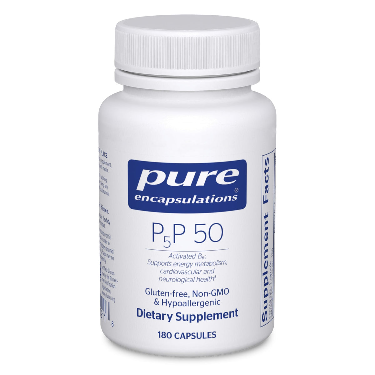 Pure Encapsulations frasco frontal mostrando etiqueta clara y beneficios